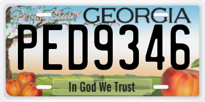 GA license plate PED9346