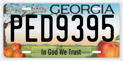 GA license plate PED9395