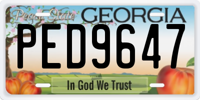 GA license plate PED9647