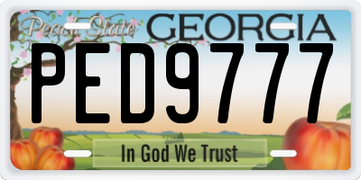 GA license plate PED9777