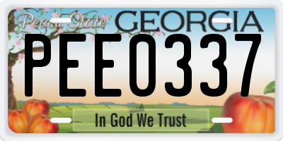 GA license plate PEE0337