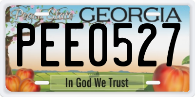 GA license plate PEE0527