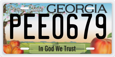 GA license plate PEE0679