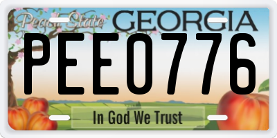 GA license plate PEE0776