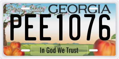 GA license plate PEE1076
