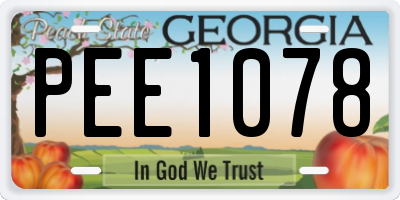 GA license plate PEE1078