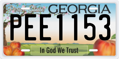 GA license plate PEE1153