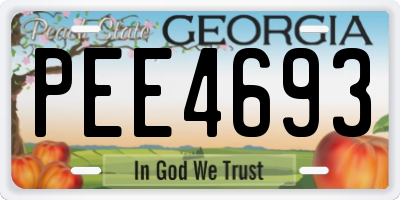GA license plate PEE4693