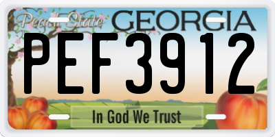 GA license plate PEF3912