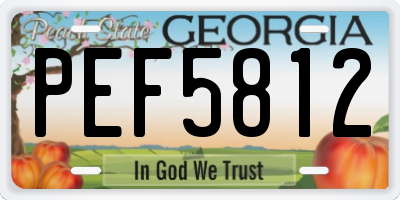 GA license plate PEF5812