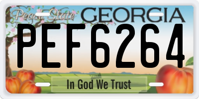 GA license plate PEF6264