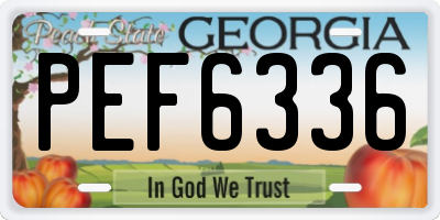GA license plate PEF6336