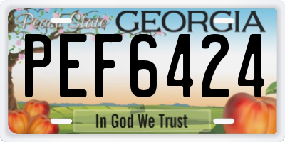 GA license plate PEF6424