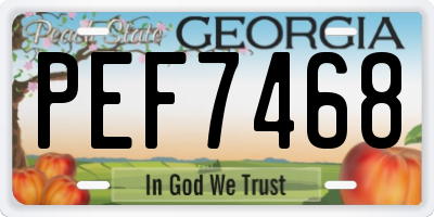 GA license plate PEF7468