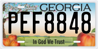 GA license plate PEF8848