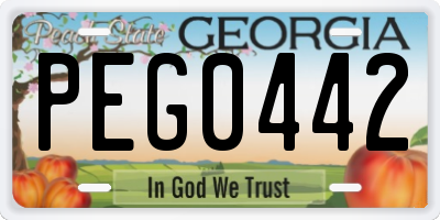 GA license plate PEG0442