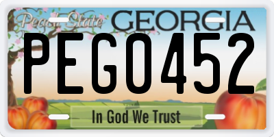 GA license plate PEG0452
