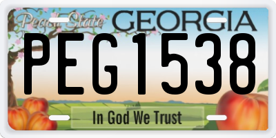 GA license plate PEG1538
