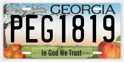 GA license plate PEG1819