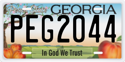 GA license plate PEG2044