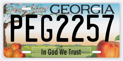 GA license plate PEG2257