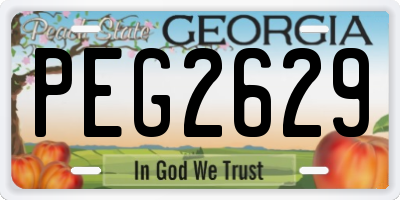 GA license plate PEG2629