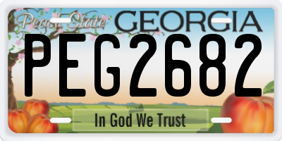 GA license plate PEG2682