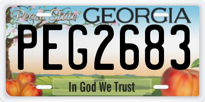 GA license plate PEG2683