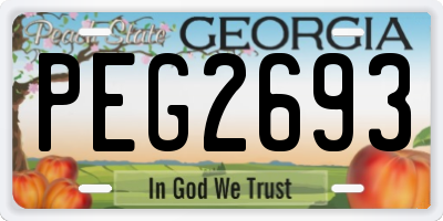 GA license plate PEG2693