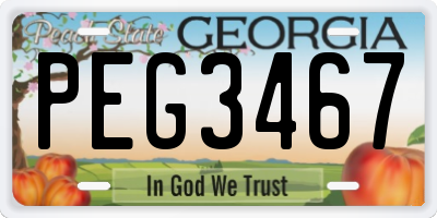 GA license plate PEG3467
