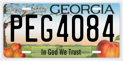 GA license plate PEG4084