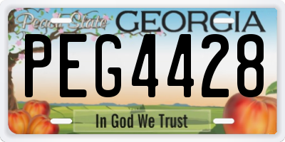 GA license plate PEG4428