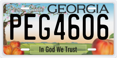 GA license plate PEG4606