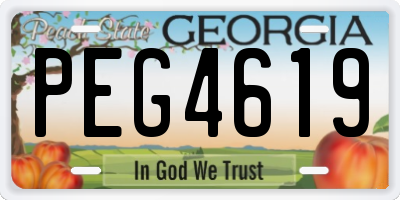 GA license plate PEG4619