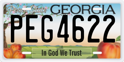 GA license plate PEG4622