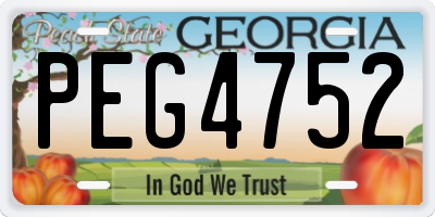 GA license plate PEG4752
