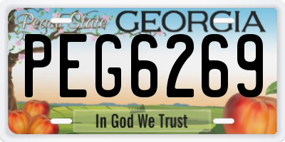 GA license plate PEG6269
