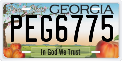 GA license plate PEG6775
