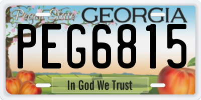 GA license plate PEG6815