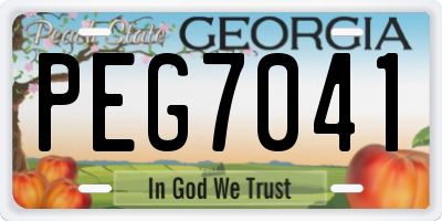 GA license plate PEG7041