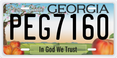 GA license plate PEG7160