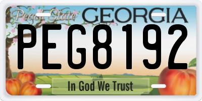 GA license plate PEG8192