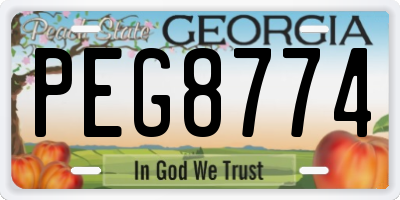 GA license plate PEG8774