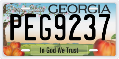 GA license plate PEG9237