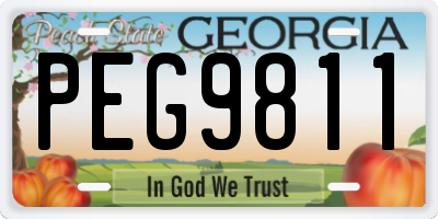 GA license plate PEG9811