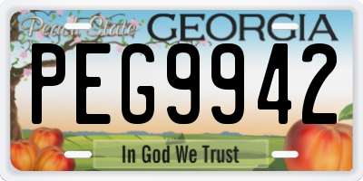 GA license plate PEG9942