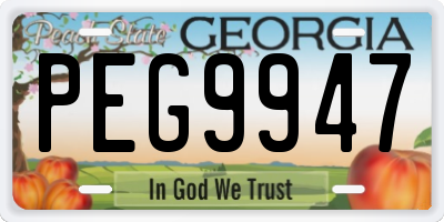 GA license plate PEG9947