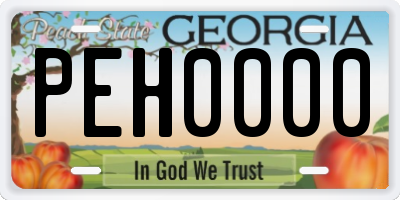 GA license plate PEH0000