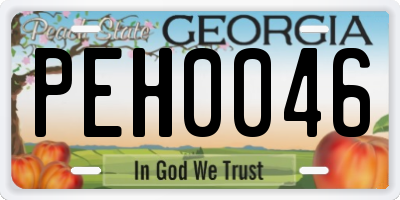 GA license plate PEH0046