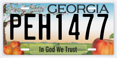 GA license plate PEH1477